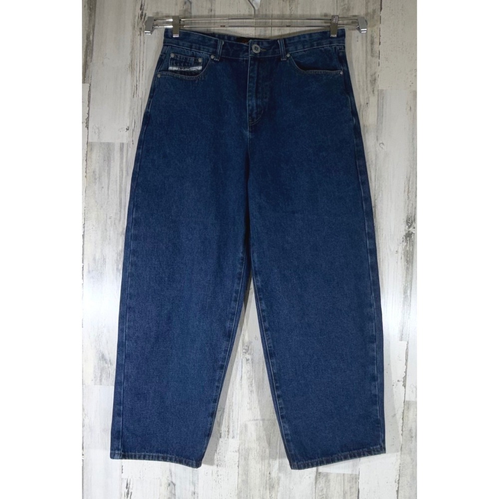 Liquid Venom Baggy Leg Jeans 34x32 (fits 34x29.5) Dark Wash Y2K Skater Grunge